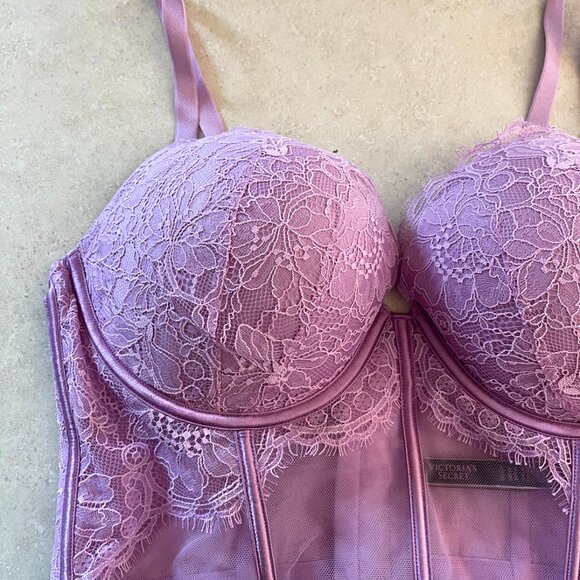 Victoria's Secret Very Sexy Push Up Bra Purple Lace Size 38D Corset - Picture 2 of 8